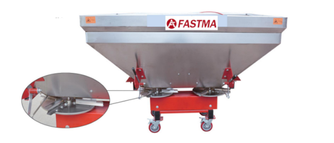 Ruostumattomasta teräksestä valmistettu rakeinen lannoitteenlevitin